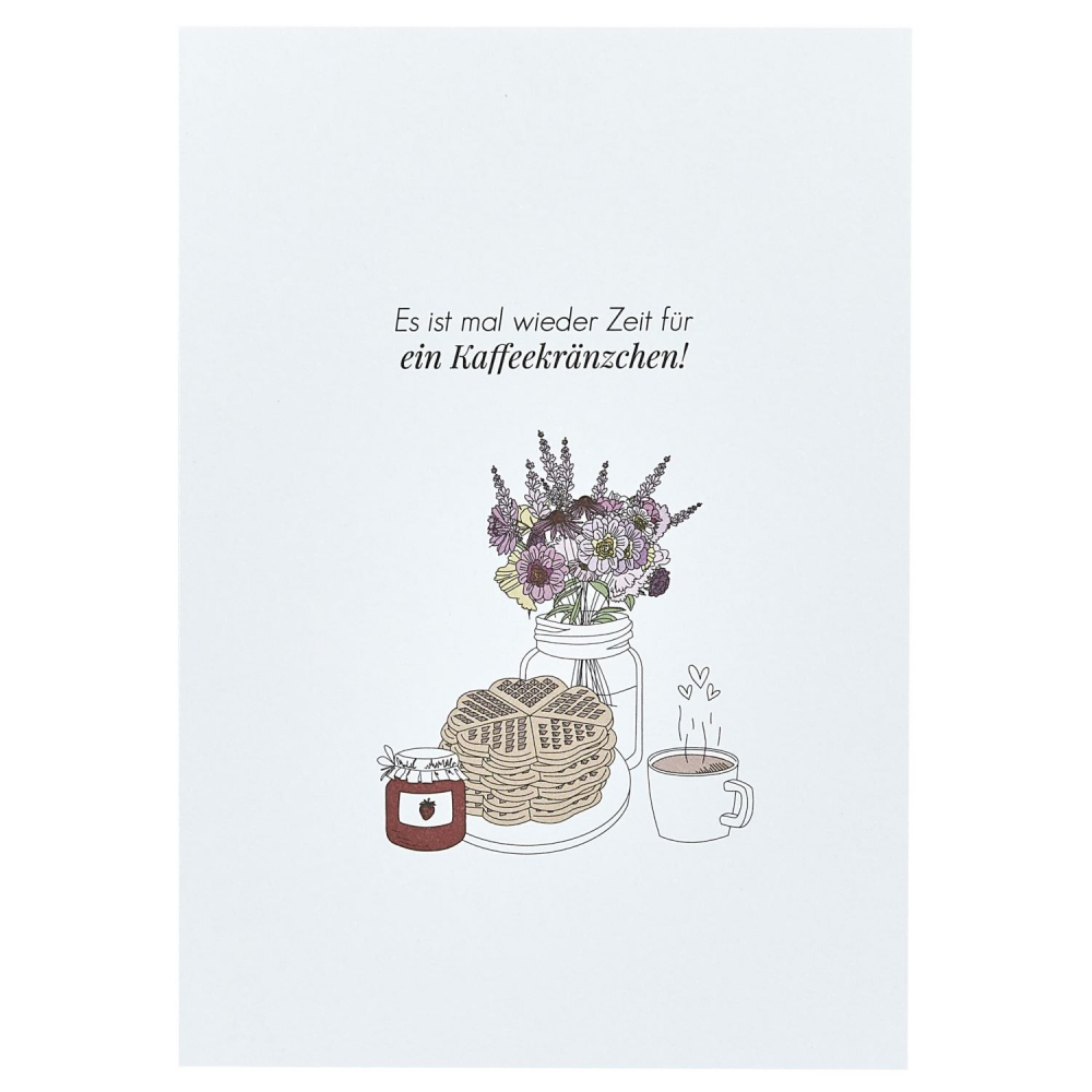 Postkarte Zeit für ein Kaffeekränzchen von Verblühmeinnicht